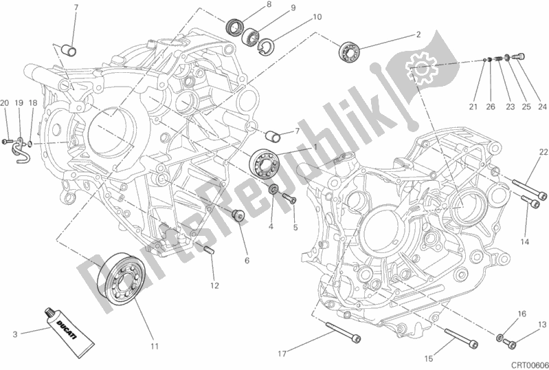 All parts for the Crankcase Bearings of the Ducati Superbike 848 EVO Corse SE USA 2012